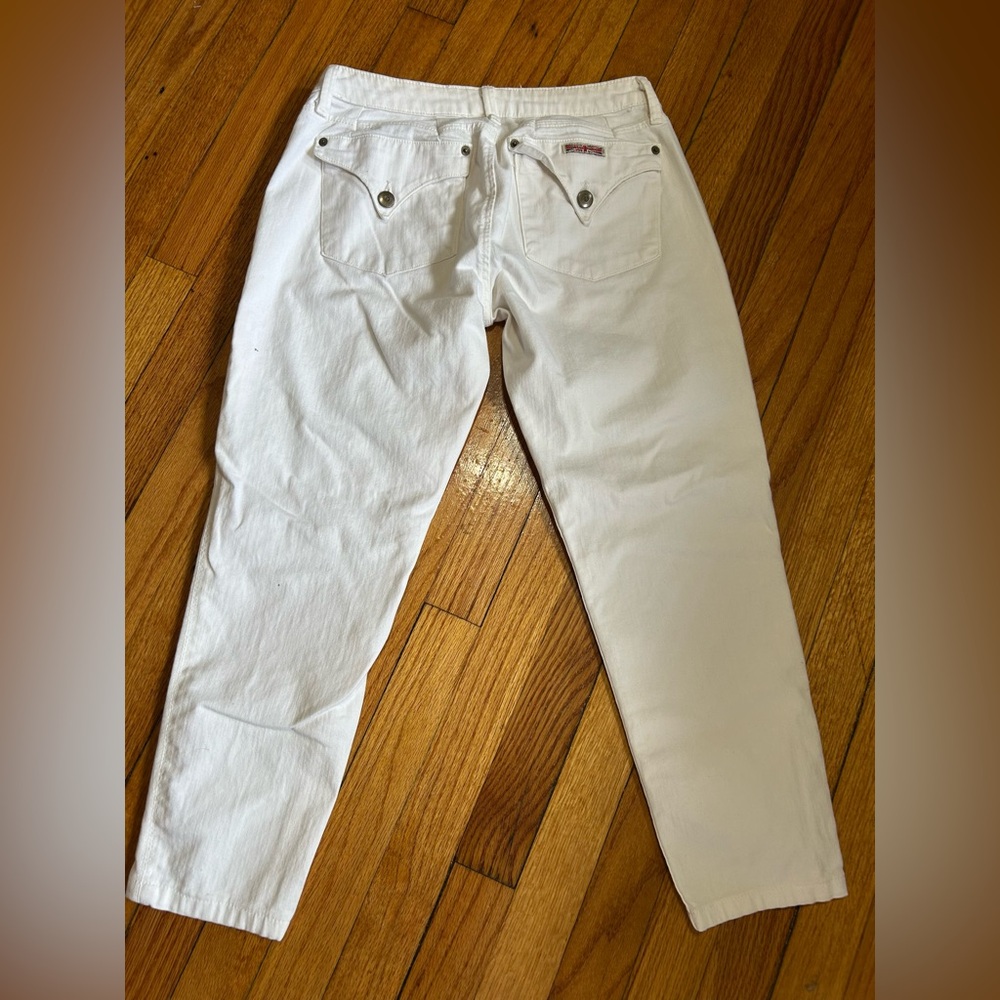 Hudson White Midrise Crop Bailee Flip Back Pockets Jeans 30